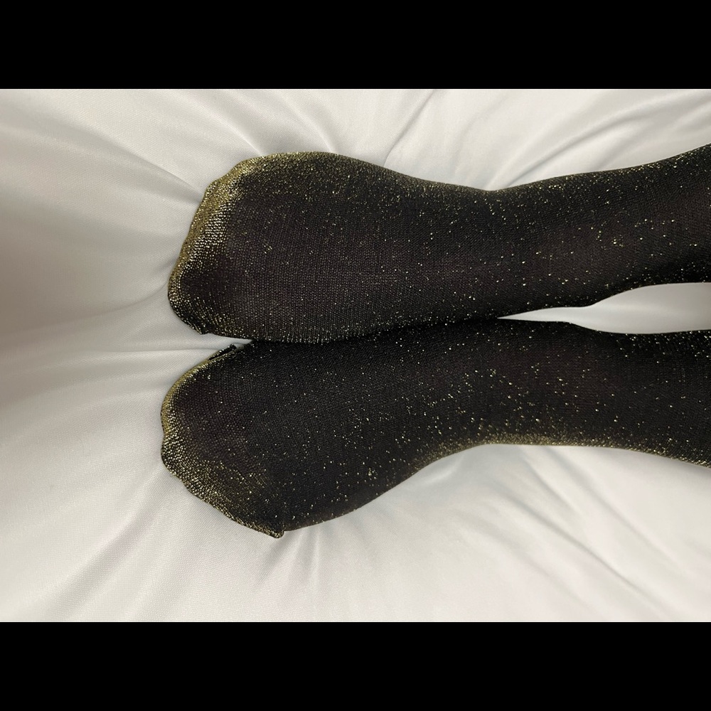 Shimmery glittery gold pantyhose tights. Worn a few times. Super cute and shiny